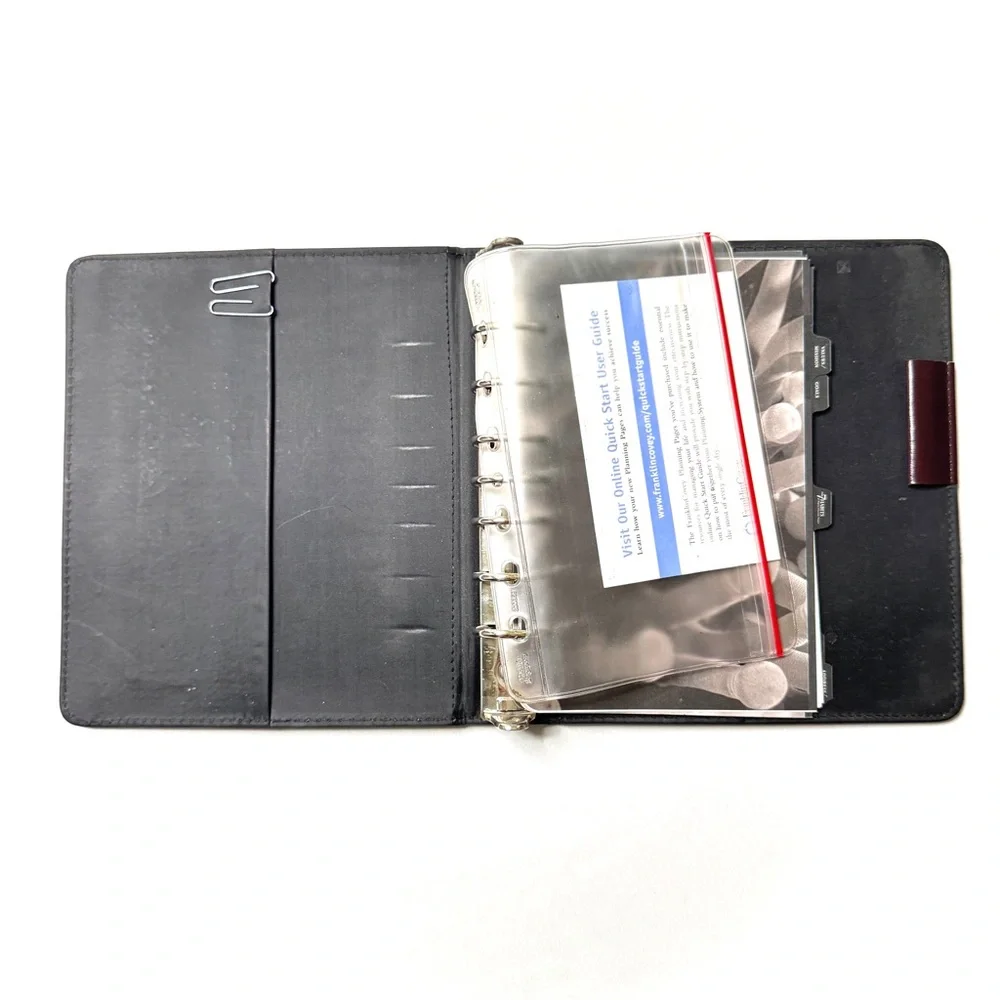 Franklin Covey Burgundy Leather Planner binder